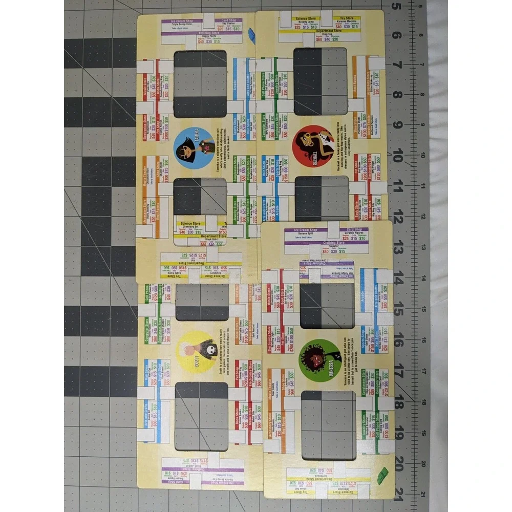 Milton Bradley Mall Madness Replacement‎ 4 Shopping List Cards